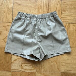 Topshop Faux Leather Tan Shorts